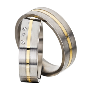Vielsesringe i stål og guld