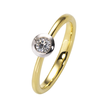 Solitairering  i Guld og Hvidguld