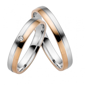 Vielsesringe i Palladium & Rødguld