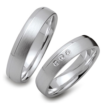 Vielsesringe i Sølv m. diamanter