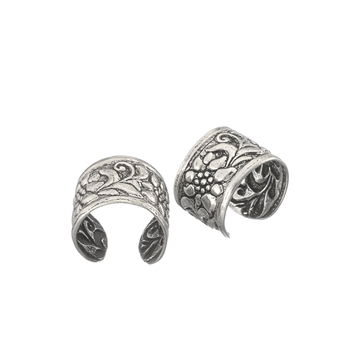 Cuff øreringe oxyderet Sølv