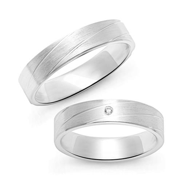 Vielsesringe i Sølv m. zirkonia