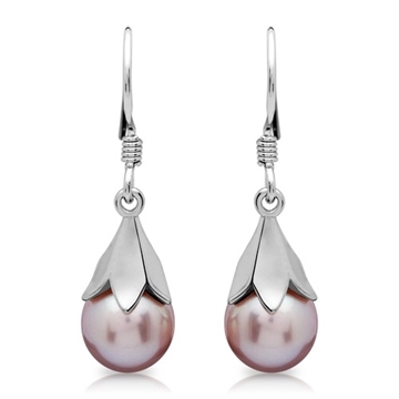 Ørehænger i sølv m. perler