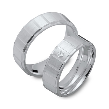 Vielsesringe i Sølv m. diamant