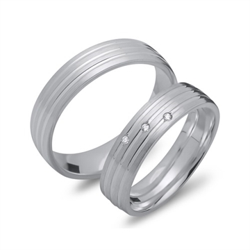 Vielsesringe i Sølv m. diamanter