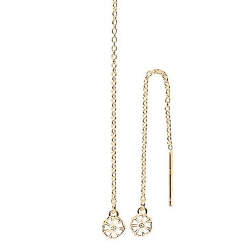 Forgyldte Marguerit ørehænger "Disko" 