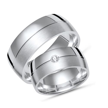 Vielsesringe i Sølv m. zirkonia