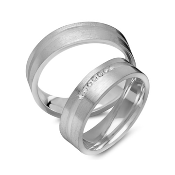 Vielsesringe i Sølv m. zirkonia