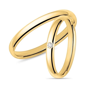 Vielsesringe i 8 kt. Hvidguld