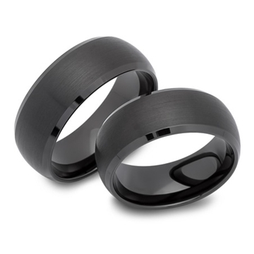 Sorte vielsesringe i Tungsten