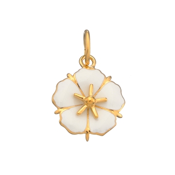 Forgyldt vedhæng  m. jordbærblomst