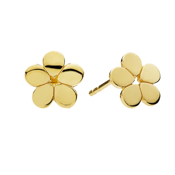 Forgyldte ørestikker med blomster