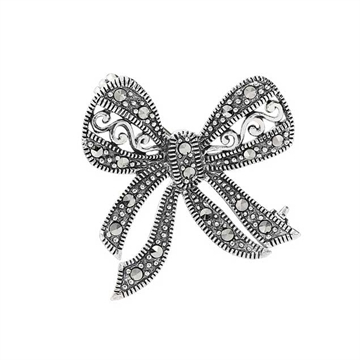 Broche i Sølv med sløjfe