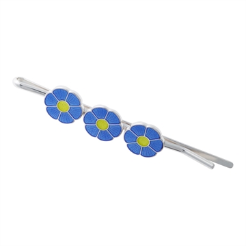 Hårklemme i sølv m. "Forglem mig ej"