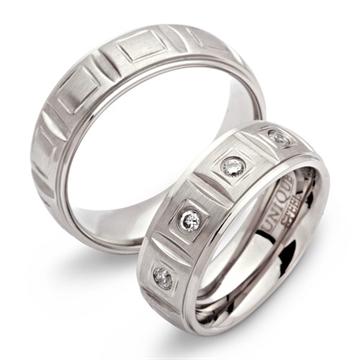 Vielsesringe i Stål m. zirkonia