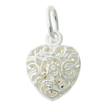 Vedhæng i Sølv m. hjerte