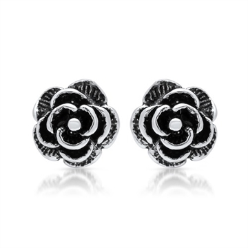 Ørestikker i Sølv med blomster