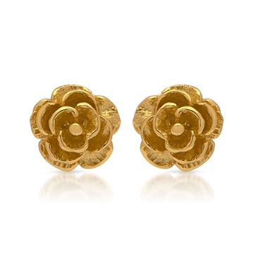 Ørestikker forgyldt m. blomster