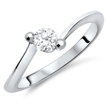 Forlovelsesring i Sølv m. zirkonia