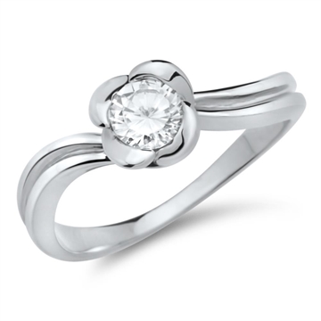 Forlovelsesring i Sølv m. zirkonia