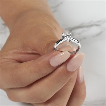 Forlovelsesring i Sølv m. zirkonia