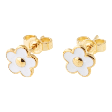 Ørestikker forgyldt m. blomster