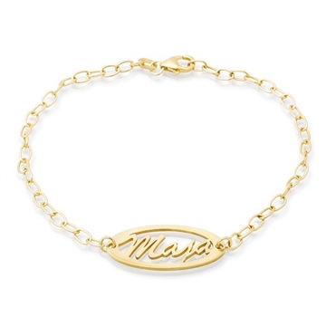 Forgyldt navnearmbånd i Sølv