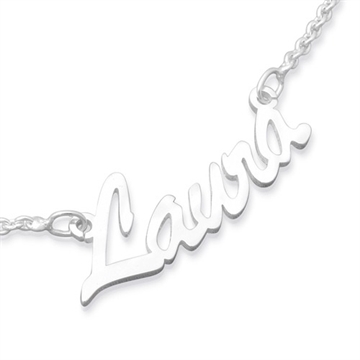 Navnehalskæde sølv 