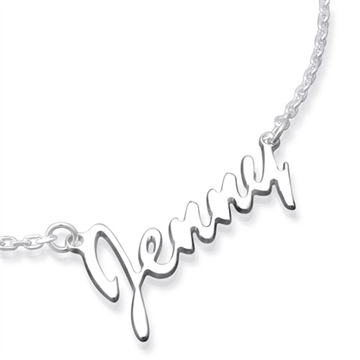 Navnehalskæde i Sølv 