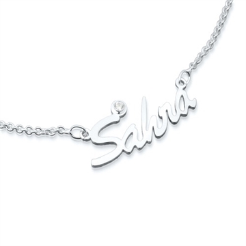 Navnehalskæde sølv 