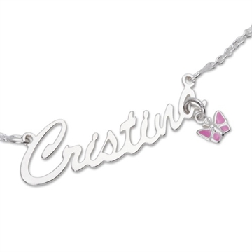 Navnehalskæde sølv