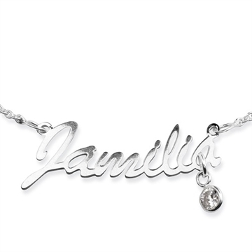 Navnehalskæde sølv