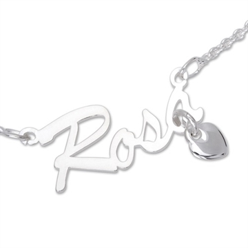 Navnehalskæde sølv