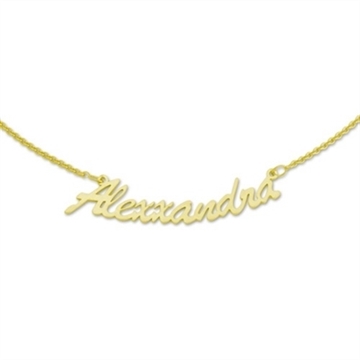 Forgyldt navneankelkæde i Sølv