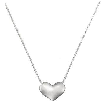 Collier i Sølv m. hjerte