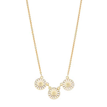 Forgyldt Marguerit Collier i Sølv