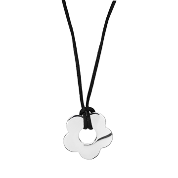 Halskæde satin snor m. blomst