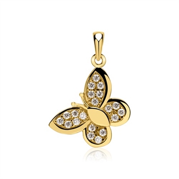 Vedhæng i Guld med sommerfugl