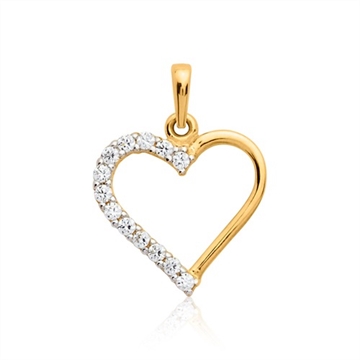Vedhæng i Guld med hjerte