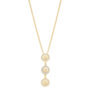 Forgyldt Marguerit Collier i Sølv