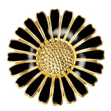 Marguerit broche forgyldt 36 mm