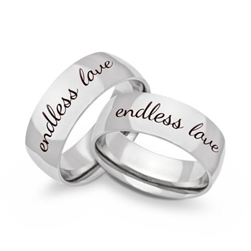 Vielsesringe i Stål med udvendig gravering