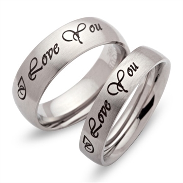 Vielsesringe i Stål - Udvendig gravering