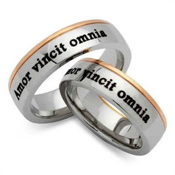 Vielsesringe i Stål m. udv. lasergravering