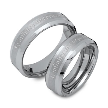 Vielsesringe i Tungsten - Udvendig gravering