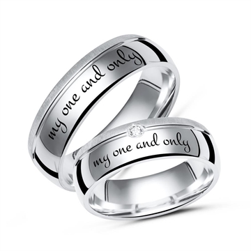 Vielsesringe i Sølv - Udvendig gravering