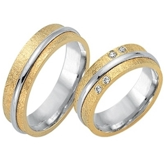 Vielsesringe i 14 kt. Guld & Hvidguld