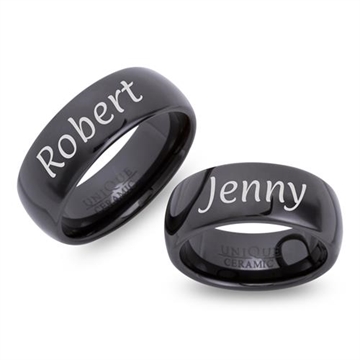 Vielsesringe i Keramik - Udvendig gravering