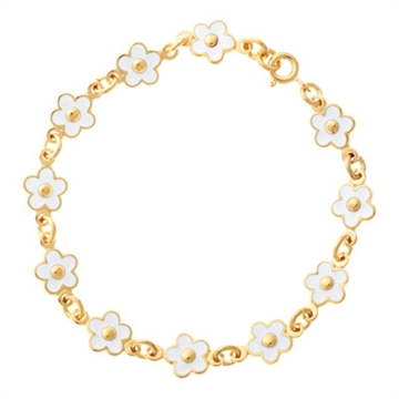 Forgyldt armbånd m. blomster