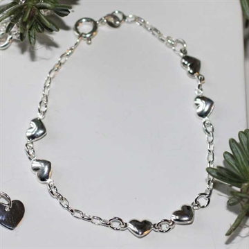 Armbånd i Sølv m. hjerter